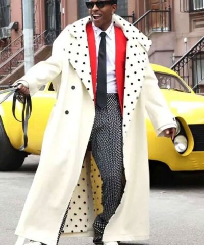 Shop A$AP Rocky NYC 2025 Dalmatian’s Cruella De Vil Shoot Trench Coat