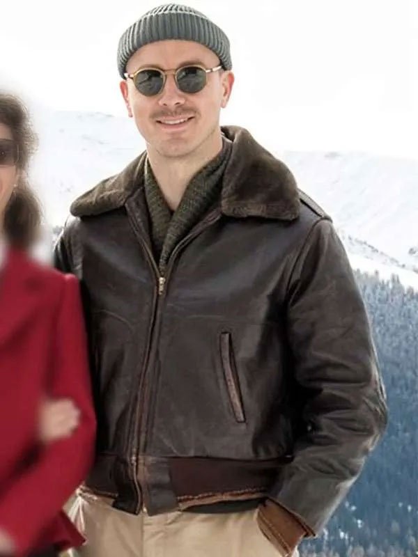 Albrecht Schuch Stiller 2025 James Larkin White Shearling Leather Jacket Shop Albrecht Schuch Stiller 2025 James Larkin White Black Jacket