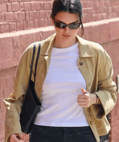 Shop NYC Street Style Kendall Jenner 2025 Suede Jacket
