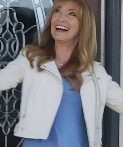 Buy Celebrity IOU 2025 Jane Seymour White Biker Jacket