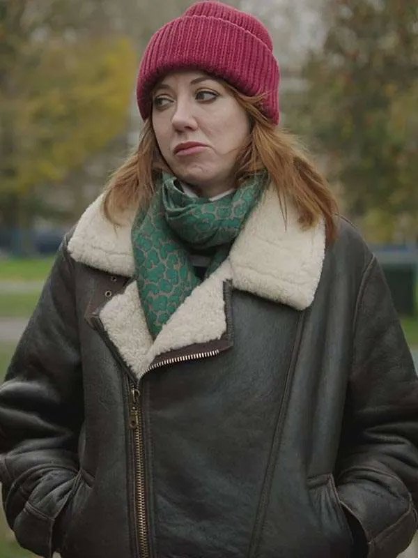 Motherland S03 Diane Morgan Black Shearling Jacket Buy Motherland S03 Diane Morgan Shearling Jacket