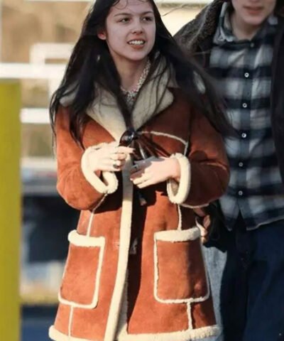 Buy Olivia Rodrigo Brown Suede Coat
