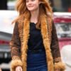 Sylvie Russo A Complete Unknown Brown Shearling Jacket