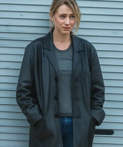 Buy All of You 2025 Imogen Poots Black Leather Coat