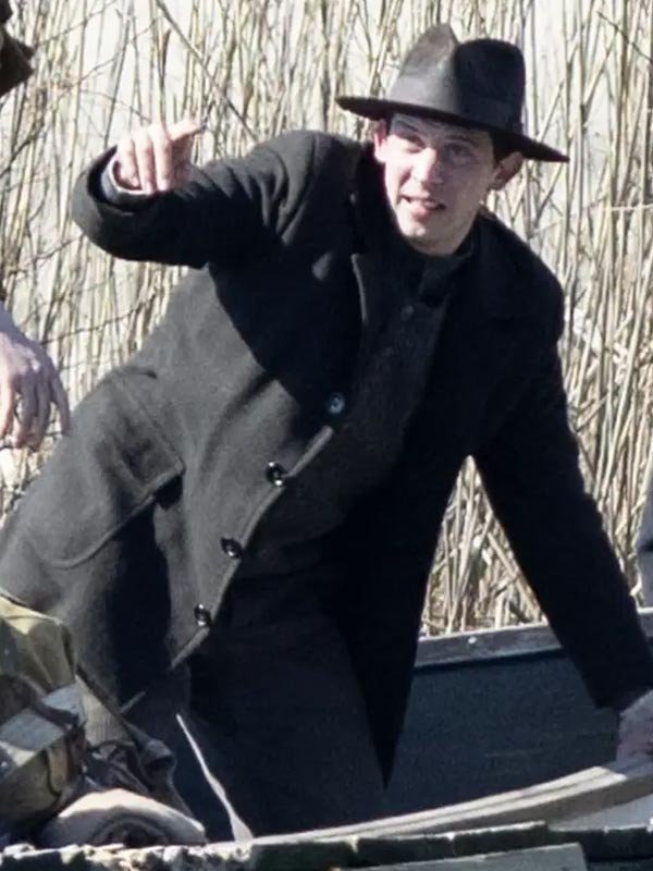 David The History of Sound 2025 Black Wool Coat The History of Sound Josh O'Connor Black Coat