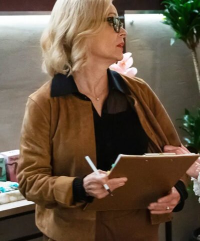 Elsbeth 2025 Amy Sedaris Suede Leather Jacket
