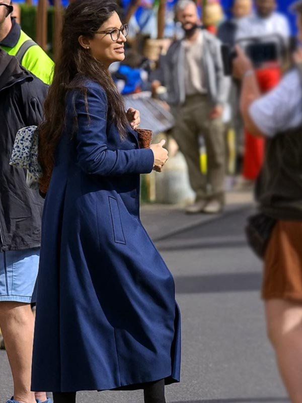 Movie Practical Magic 2 Sally Owens Blue Wool Coat Practical Magic 2 Sandra Bullock Blue Wool Coat