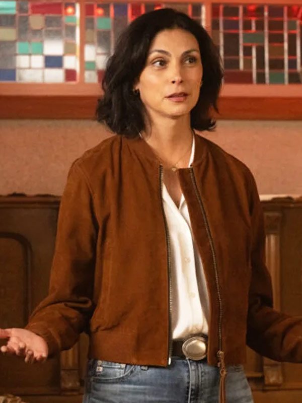 Sheriff Country 2025 Morena Baccarin Brown Jacket Morena Baccarin Sheriff Country S01 Brown Bomber Jacket