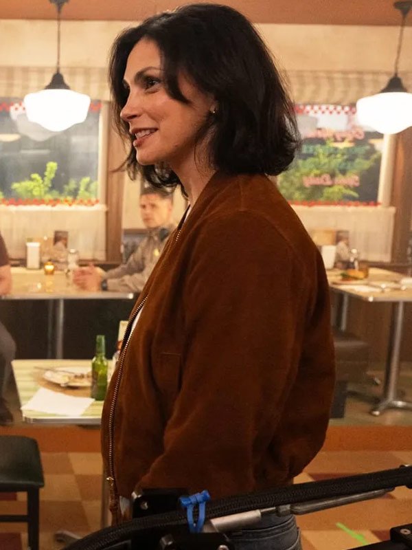 TV Series Sheriff Country Mickey Fox Suede Leather Jacket Sheriff Country 2025 Morena Baccarin Brown Jacket