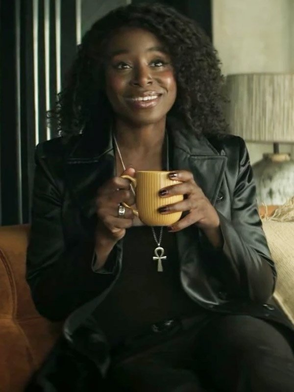The Sandman 2025 Death Black Leather Coat Kirby Howell-Baptiste The Sandman S02 Black Coat
