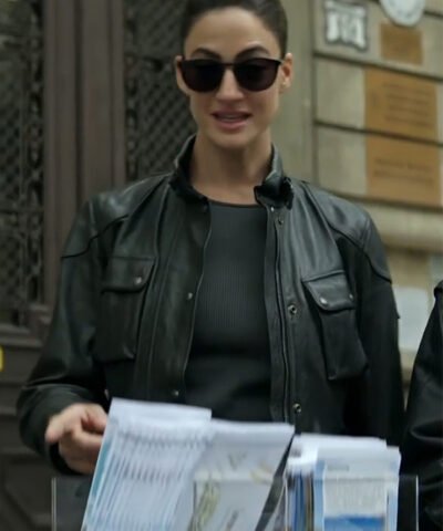 Eliza Perash The Terminal List Dark Wolf S01 Leather Jacket