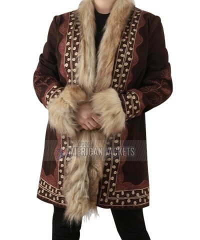 A Complete Unknown Sylvie Russo Brown Shearling Jacket