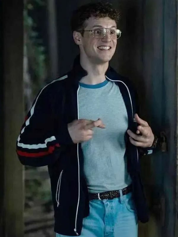 Adrian Chase Peacemaker Track Jacket TV Series Peacemaker Freddie Stroma Blue Track Jacket