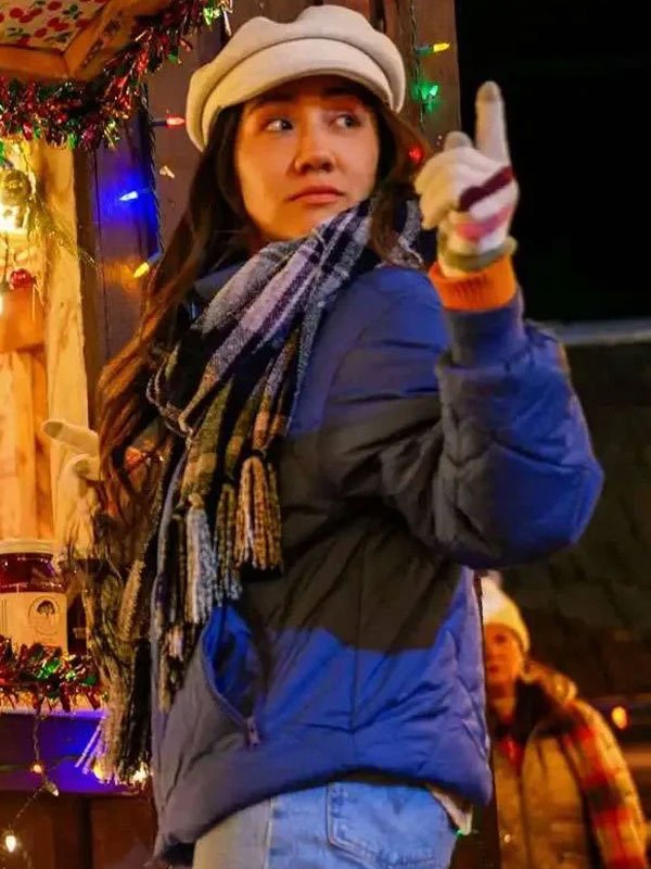 Anna Zhang A Cherry Pie Christmas 2025 Blue Bomber Jacket A Cherry Pie Christmas 2025 Jennifer Blue Quilted Jacket