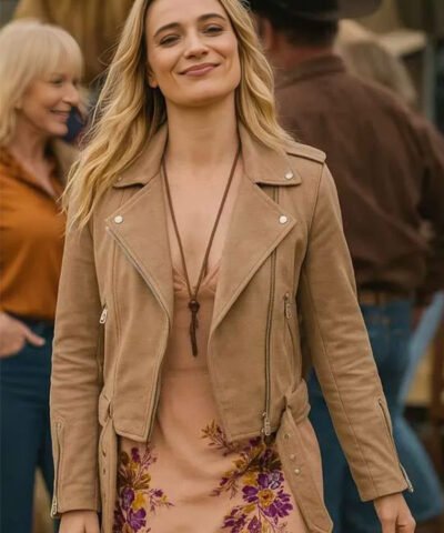 Tulsa King 2025 Cleo Montague Brown Suede Leather Jacket