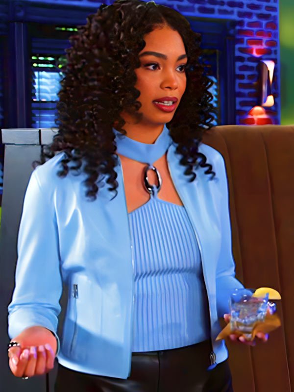 Beyond the Gates RhonniRose Mantilla Blue Leather Jacket Beyond the Gates S01 Chelsea Hamilton Blue Jacket