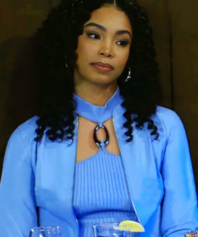 Beyond the Gates RhonniRose Mantilla Blue Leather Jacket