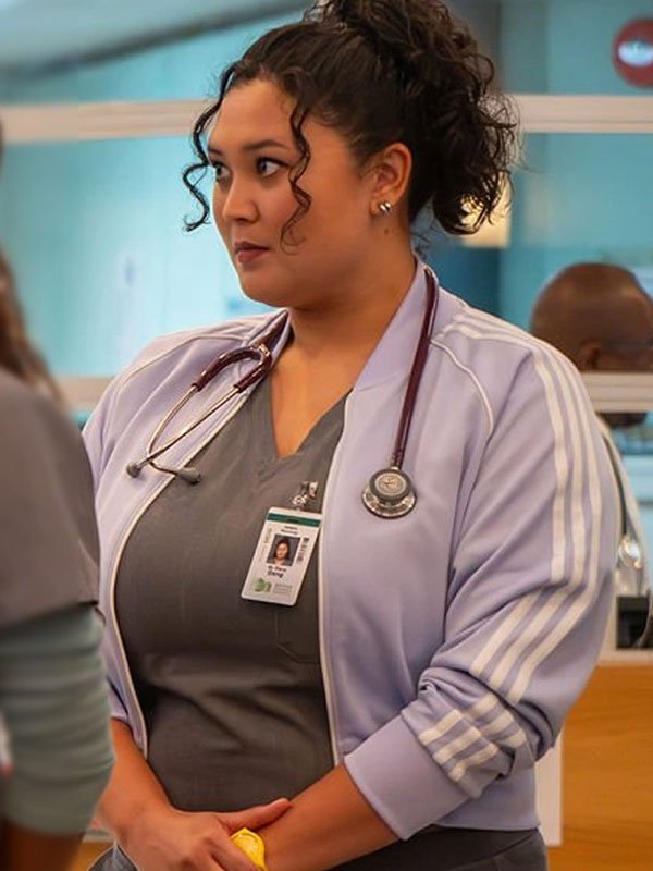 Brilliant Minds S02 Aury Krebs Blue Jacket Brilliant Minds 2025 Dana Dang Blue Striped Jacket