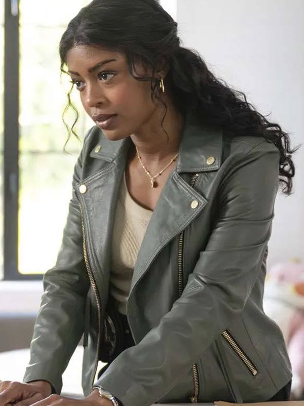 Daphne Forrester High Potential S02 Green Jacket TV Series High Potential Javicia Leslie Green Leather Jacket