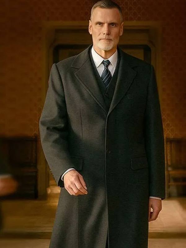 Darren Boyd Down S01 Darren Boyd Black Coat TV Series Darren Boyd Down C. Black Wool Coat