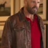 Peacemaker David Denman Brown Leather Jacket