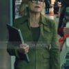 Elsbeth Laurel Hammond-Muntz Green Suede Leather Jacket