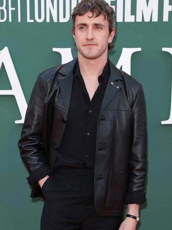 Hamnet 2025 Paul Mescal Leather Jacket Movie Event Hamnet Paul Mescal Leather Jacket