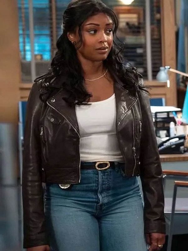 High Potential 2025 Daphne Forrester Brown Leather Jacket High Potential S02 Javicia Leslie Brown Leather Jacket