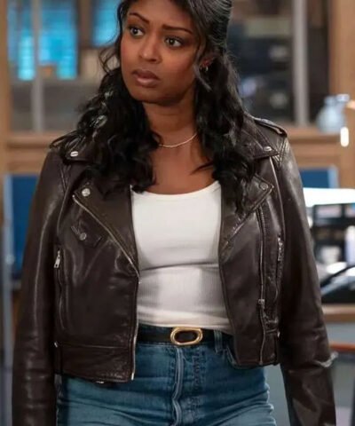 High Potential 2025 Daphne Forrester Brown Leather Jacket
