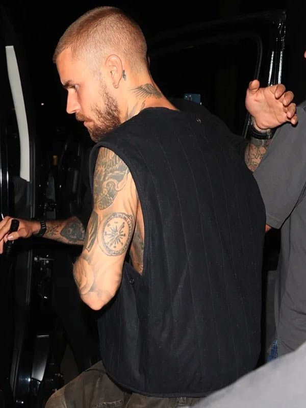Justin Bieber Black Vest Justin Bieber Los Angeles Black Vest