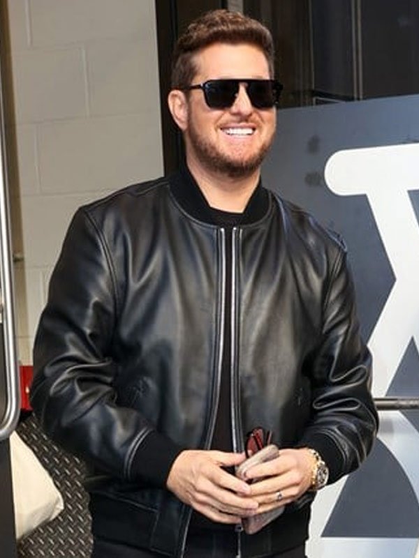 Live with Kelly and Mark Michael Bublé Black Leather Jacket Canadian Singer Michael Bublé Black Leather Jacket