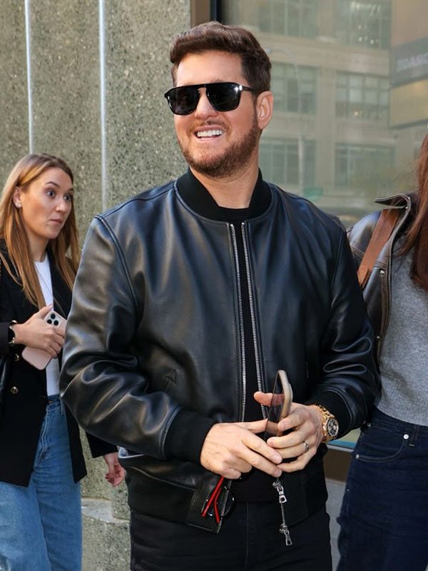 Michael Bublé Black Leather Jacket Live with Kelly and Mark Michael Bublé Black Leather Jacket