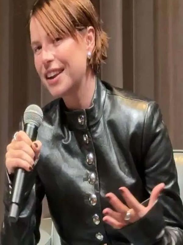 Movie Hamnet 2025 Agnes Black Leather Jacket Hamnet Jessie Buckley Black Leather Jacket