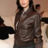 Kelsey Merritt Ralph Lauren 2025 Show Brown Leather Jacket