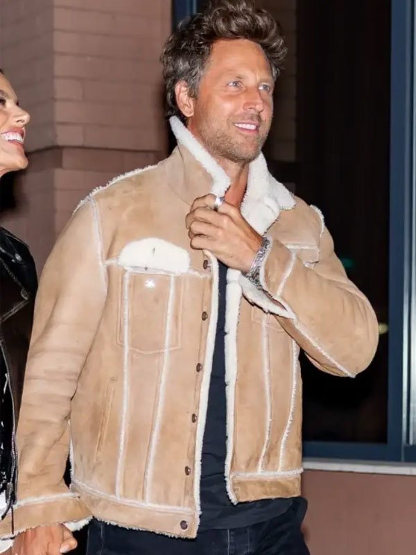 NYC 2025 Buck Palmer B3 Shearling Leather Jacket NYC 2025 Buck Palmer Brown Sherpa Jacket