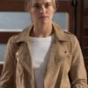 Neighbours Majella Davis Brown Suede Leather Jacket