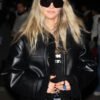 Cara Delevingne Black Shearling Leather Jacket