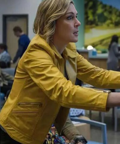 Pluribus 2025 Rhea Seehorn Yellow Leather Jacket