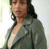 High Potential Daphne Forrester Green Leather Jacket