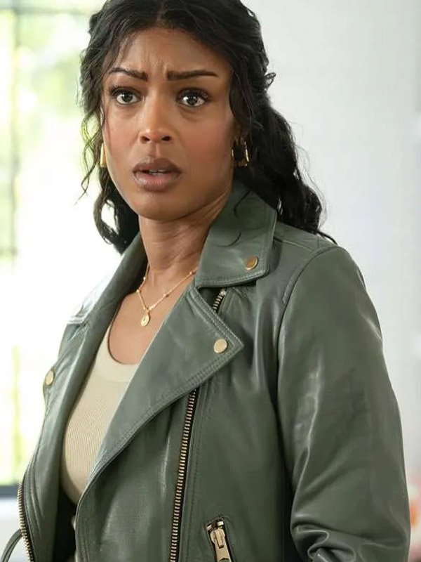 TV Series High Potential Javicia Leslie Green Leather Jacket High Potential Daphne Forrester Green Leather Jacket