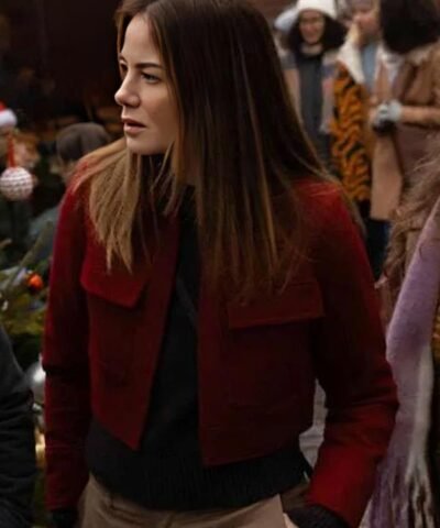 The Family Plan 2 Michelle Monaghan Red Wool Jacket