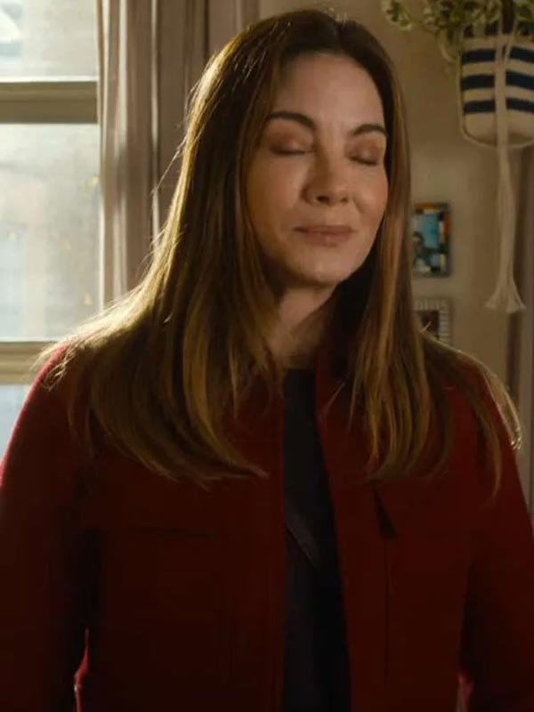 The Family Plan 2 Michelle Monaghan Red Wool Jacket The Family Plan 2 2025 Jessica Morgan Red Wool Jacket