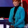 The Voice S28 Reba McEntire Blue Suede Leather Coat