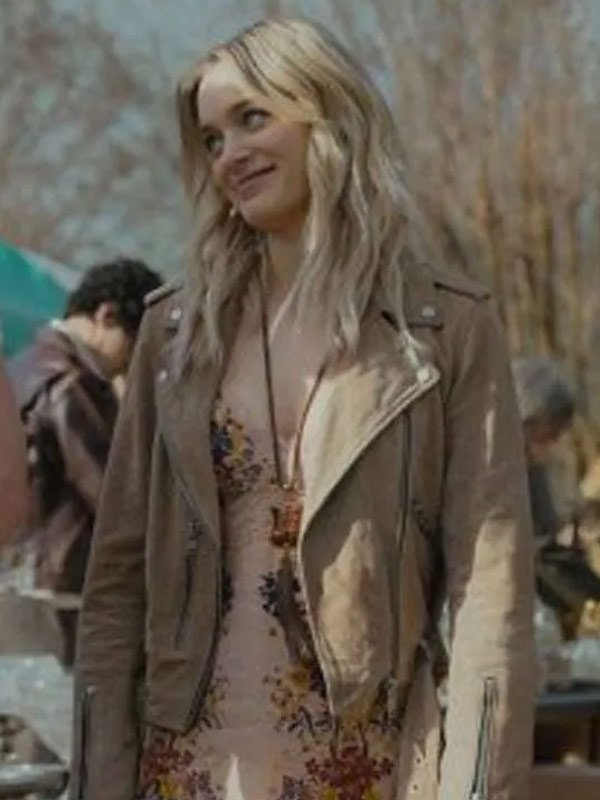 Tulsa King 2025 Cleo Montague Brown Suede Leather Jacket Bella Heathcote Tulsa King S03 Brown Leather Jacket