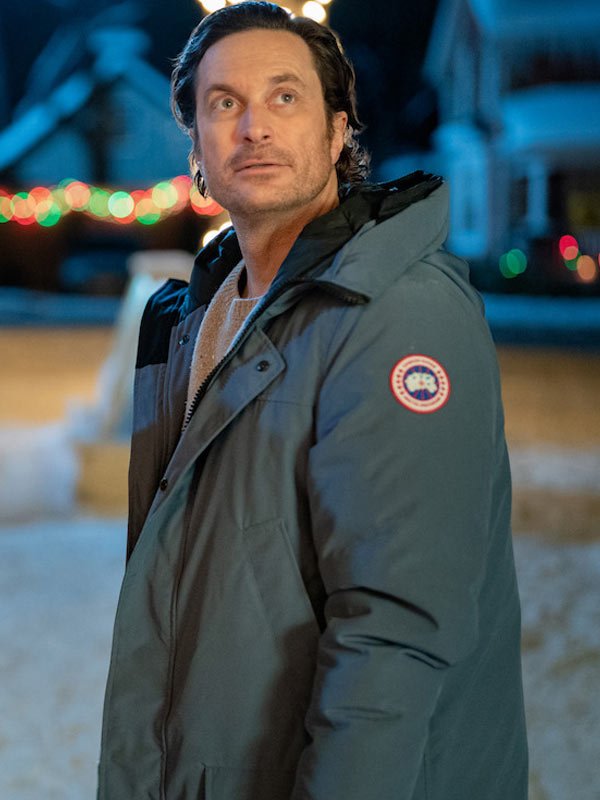 A Merry Little Ex-Mas 2025 Oliver Hudson Grey Hooded Jacket Oliver Hudson A Merry Little Ex-Mas 2025 Hooded Jacket