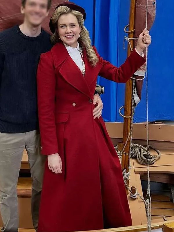 A Newport Christmas 2025 Ella Red Trench Coat A Newport Christmas 2025 Ella Red Wool Trench Coat