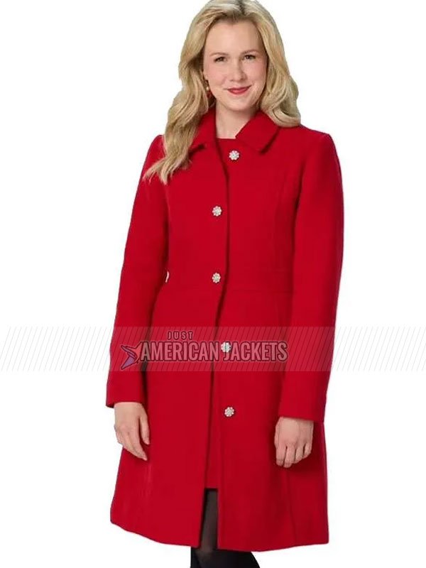 Ginna Claire Mason A Newport Christmas 2025 Red Coat A Newport Christmas 2025 Ginna Claire Mason Red Wool Coat