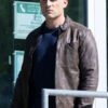 Sheriff Country Matt Lauria Brown Leather Jacket