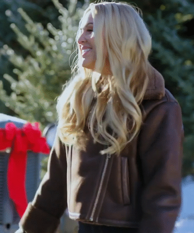 A Wild West Christmas Natalie Hall Brown Shearling Jacket