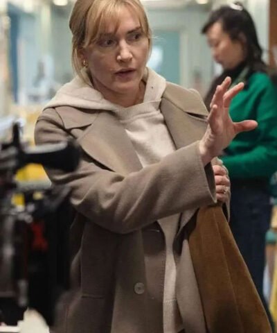 Goodbye June 2025 Kate Winslet Beige Wool Coat
